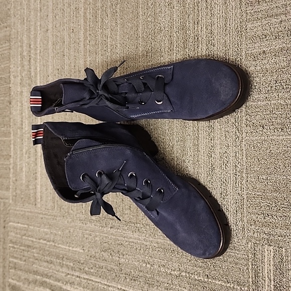 Lug Sole Army Boot GABOR BLUE suede boots!!! - Picture 2 of 7